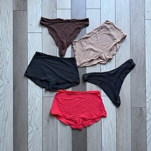 SKIMS Bundle Panties - Black, Brown, Red, Tan